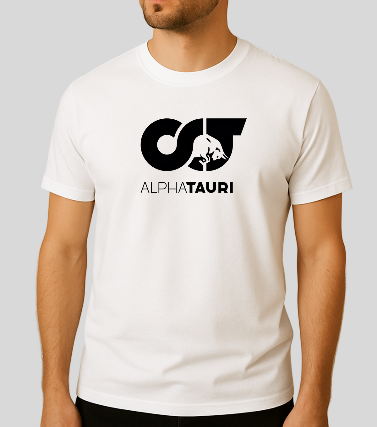 AlphaTauri logo Max verstappen Tshirt white
