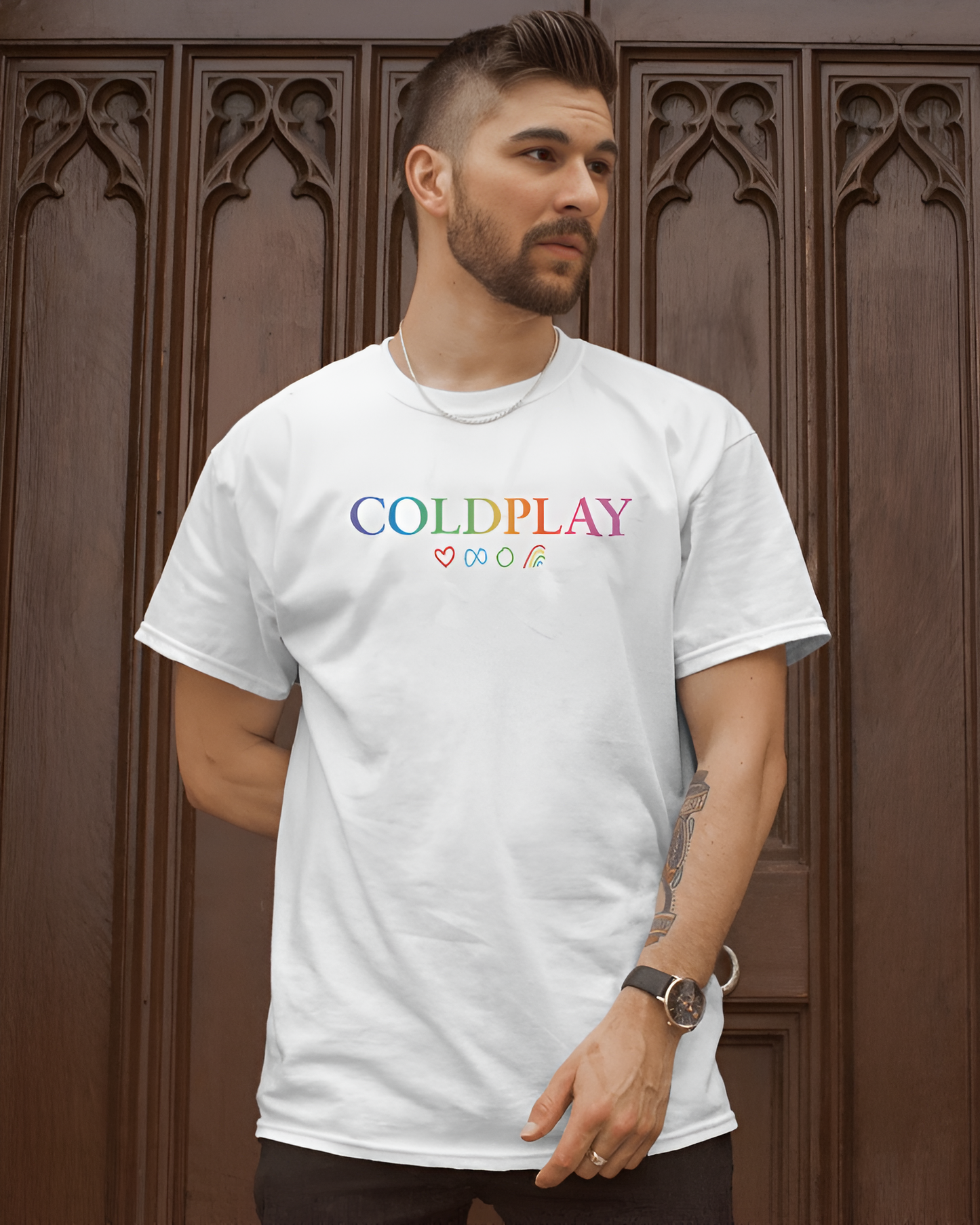 Coldplay: Moon Music ,white color tshirt