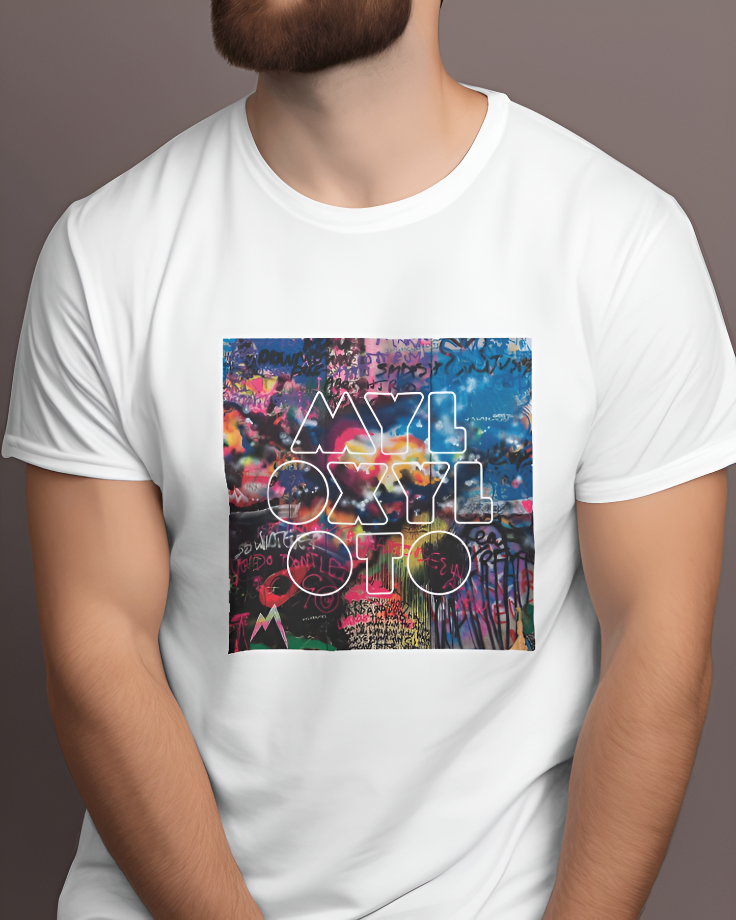 Coldplay tshirt: Mylo Xyloto, white color