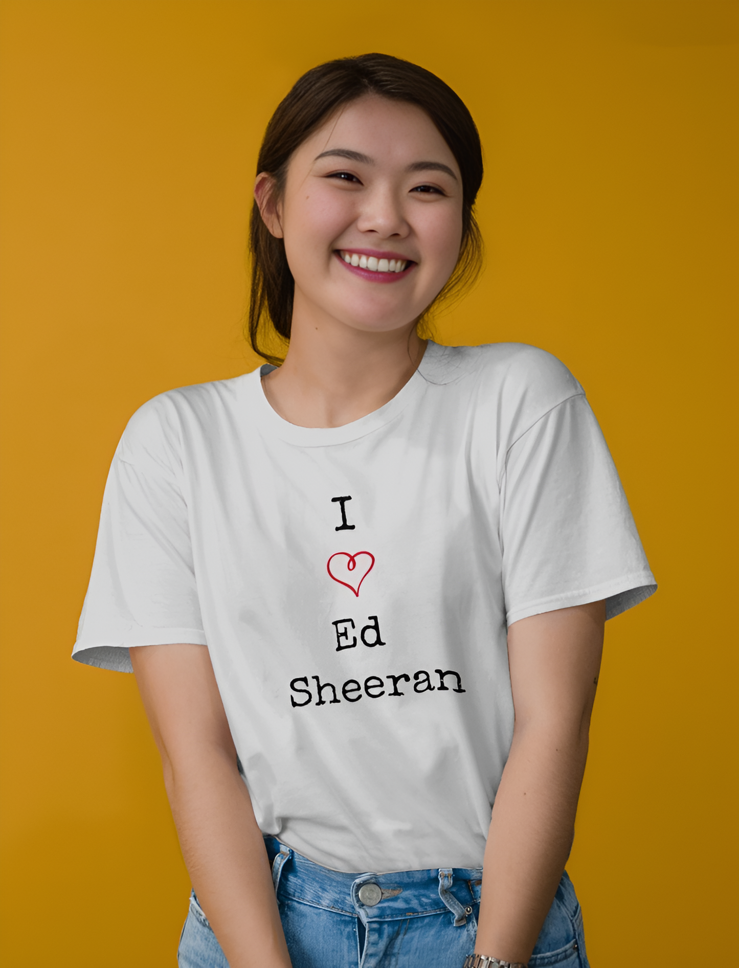 Ed Sheeran tshirt I love ed sheeran white color