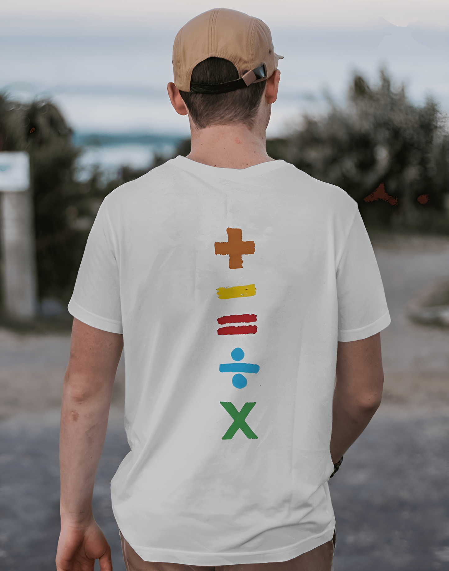 Ed Sheeran tshirt mathematics symbols white back