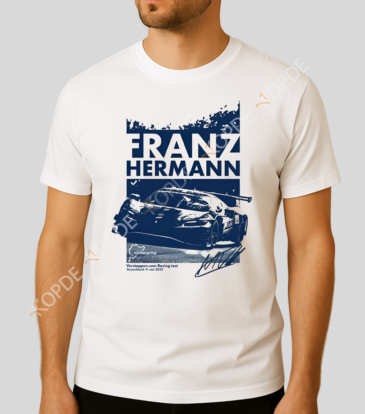 Franz Hermann Max verstappen racing white tshirt front