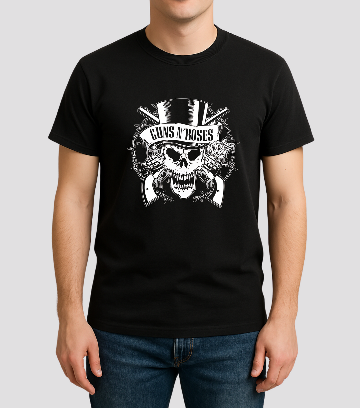 Guns N Roses, tshirt, Skull white
