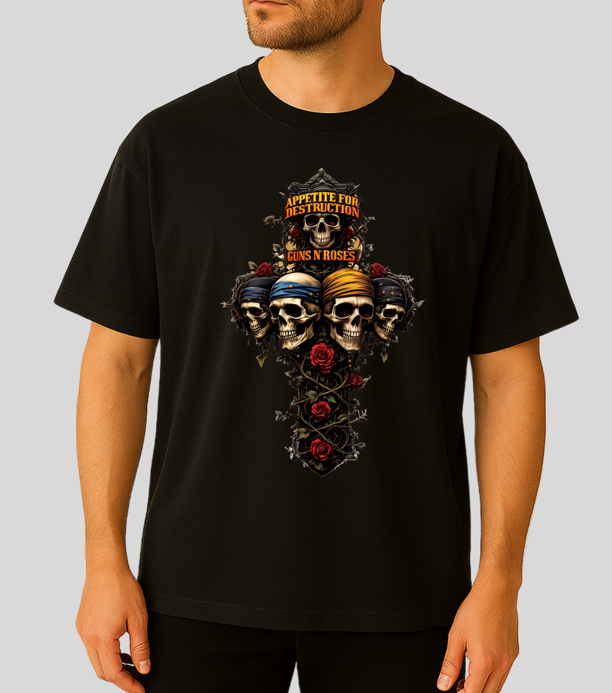 Guns N' Roses : Appetite for Destruction Skulls Cross | 100% Cotton | Unisex