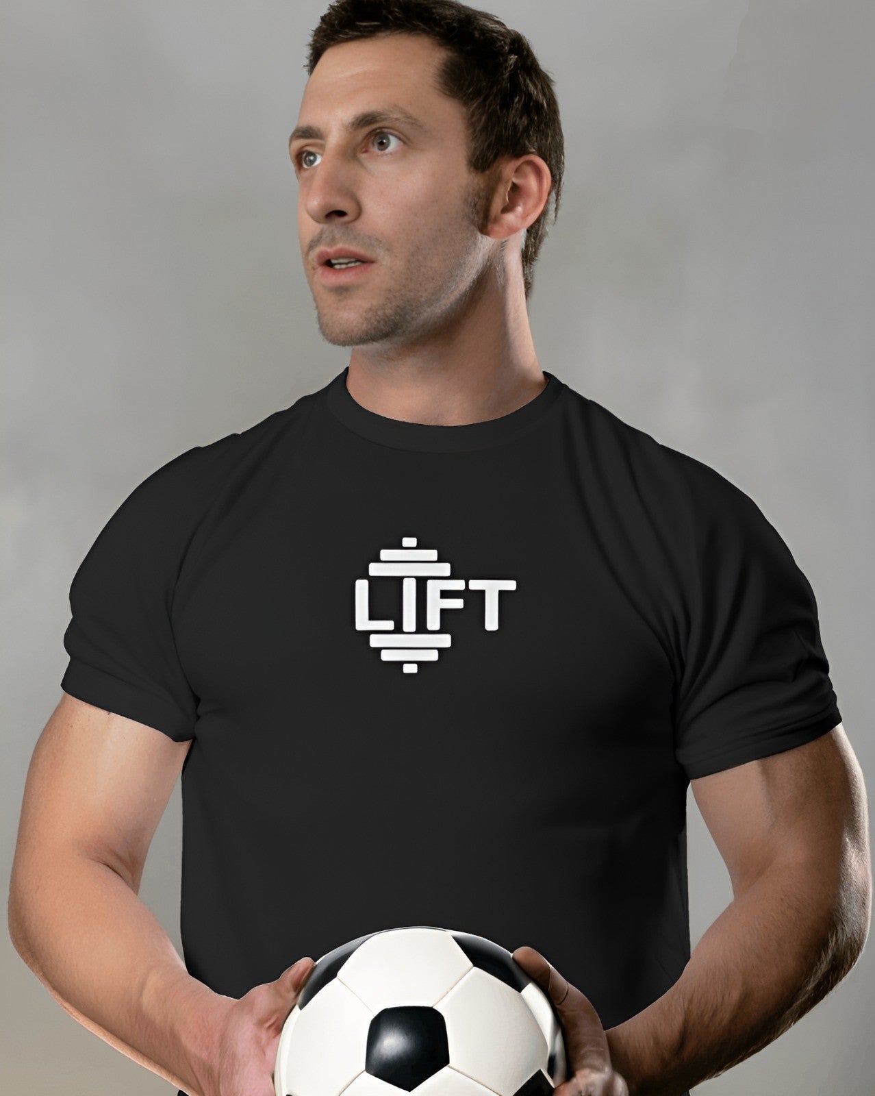 Gym Tshirt, lift weight, black color