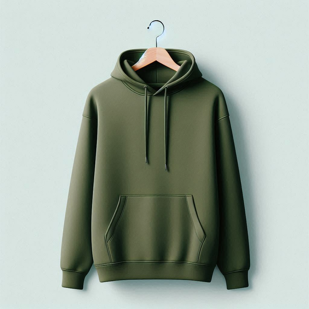 Hoodie : Regular Fit - Unisex , army green color hoodie