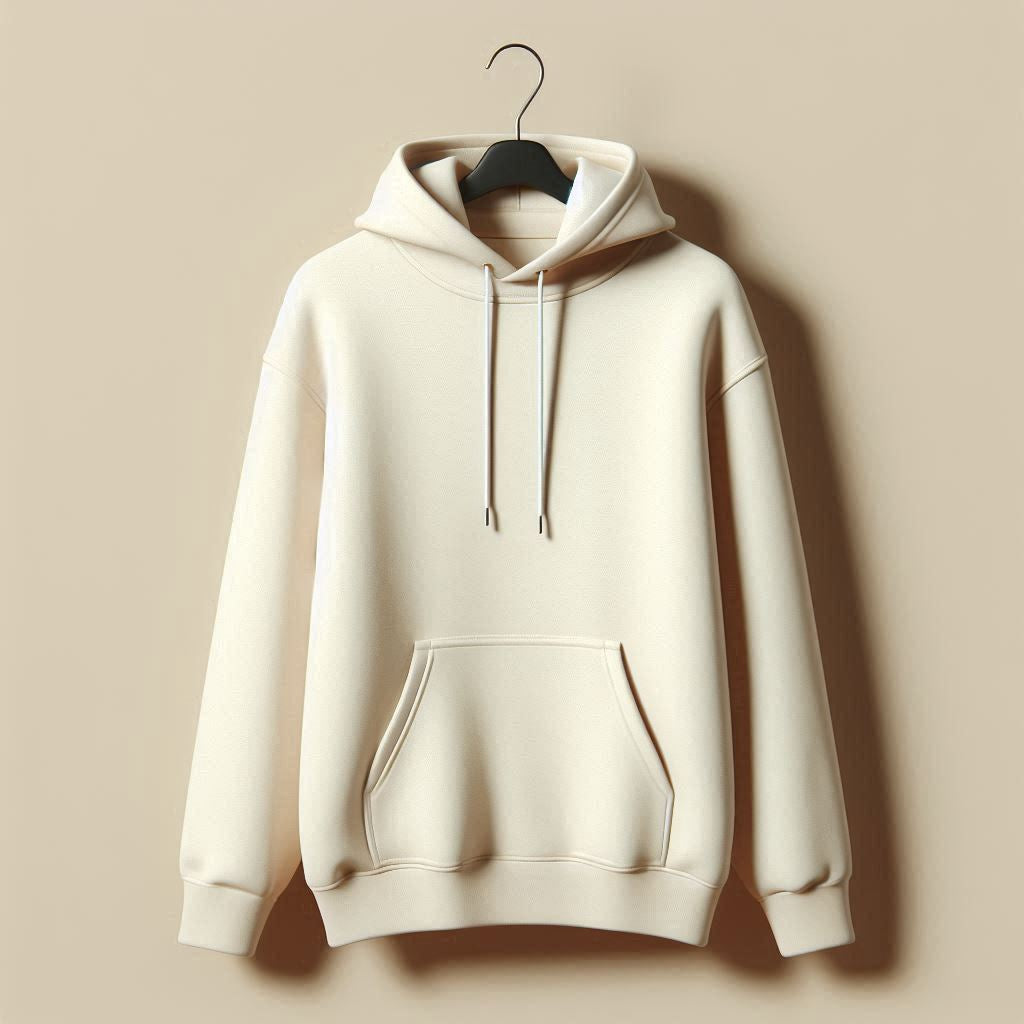 Hoodie : Regular Fit - Unisex , off white color hoodie