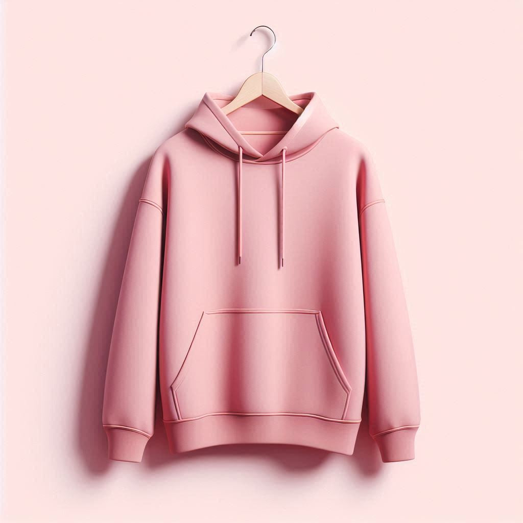 Hoodie : Regular Fit - Unisex , baby pink color hoodie