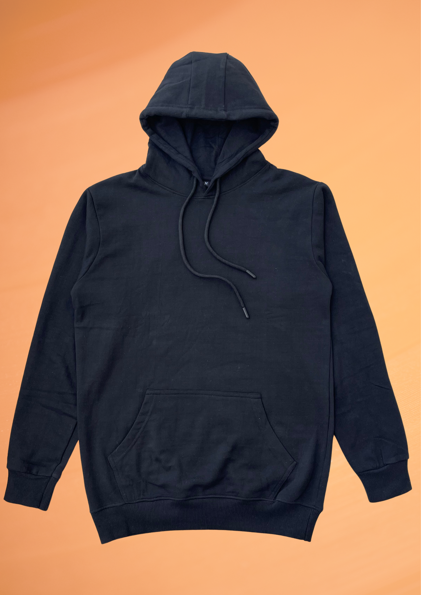 Hoodie: Regular fit - Unisex, black color hoodie