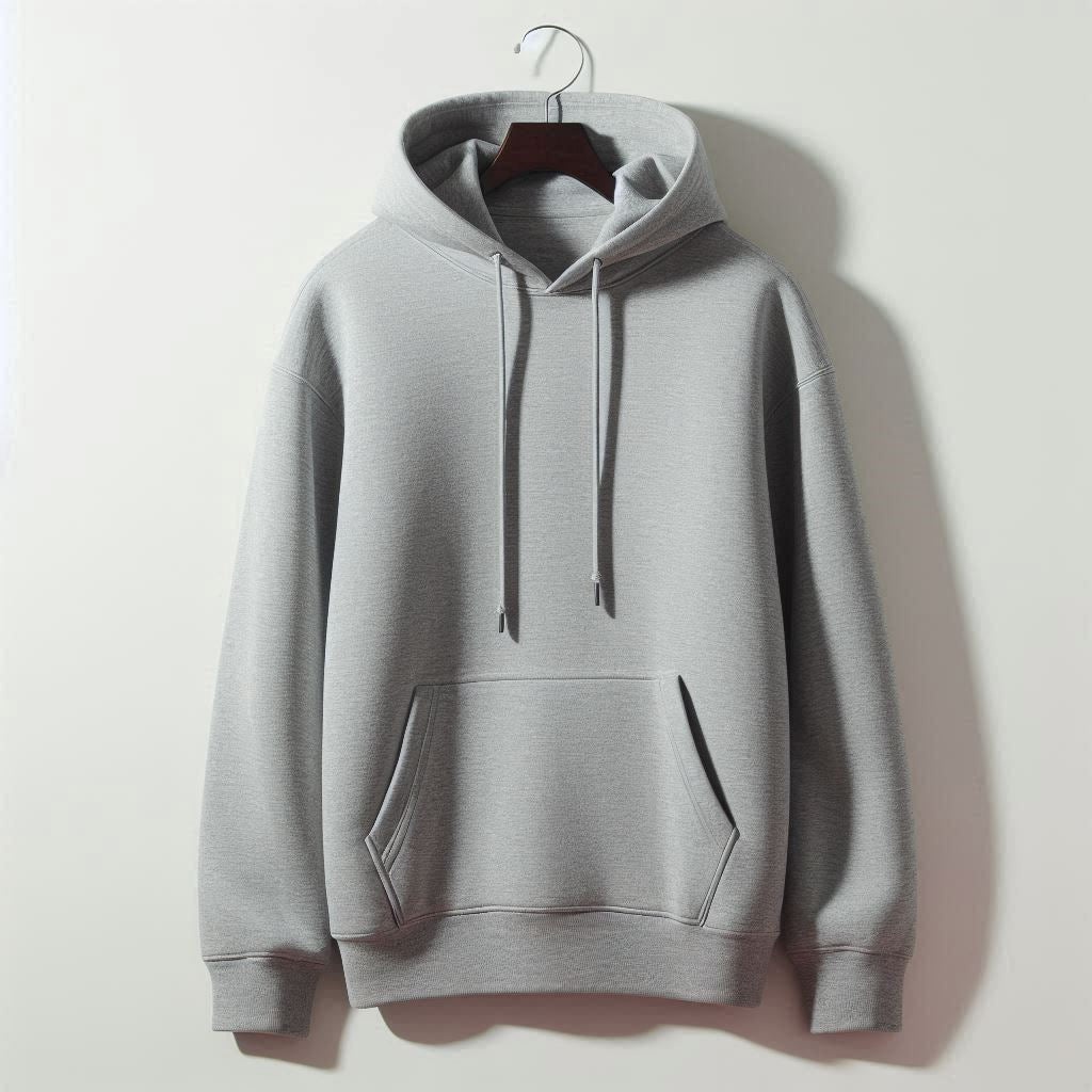 Hoodie: Regular fit - Unisex, grey color hoodie