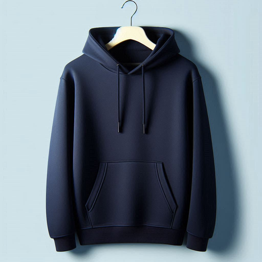 Hoodie: Regular fit - Unisex, navy blue color hoodie