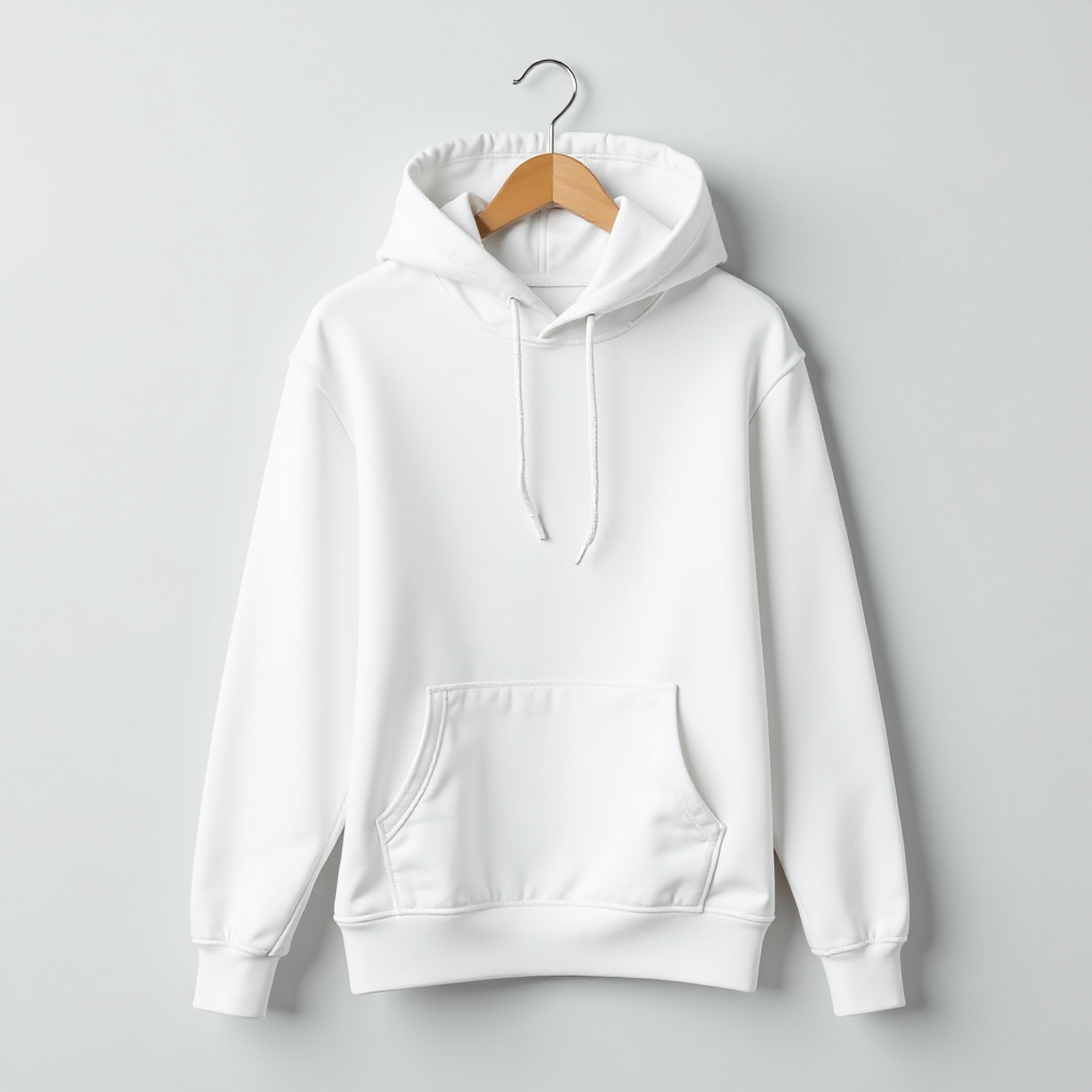 Hoodie: Regular fit - Unisex, white color hoodie
