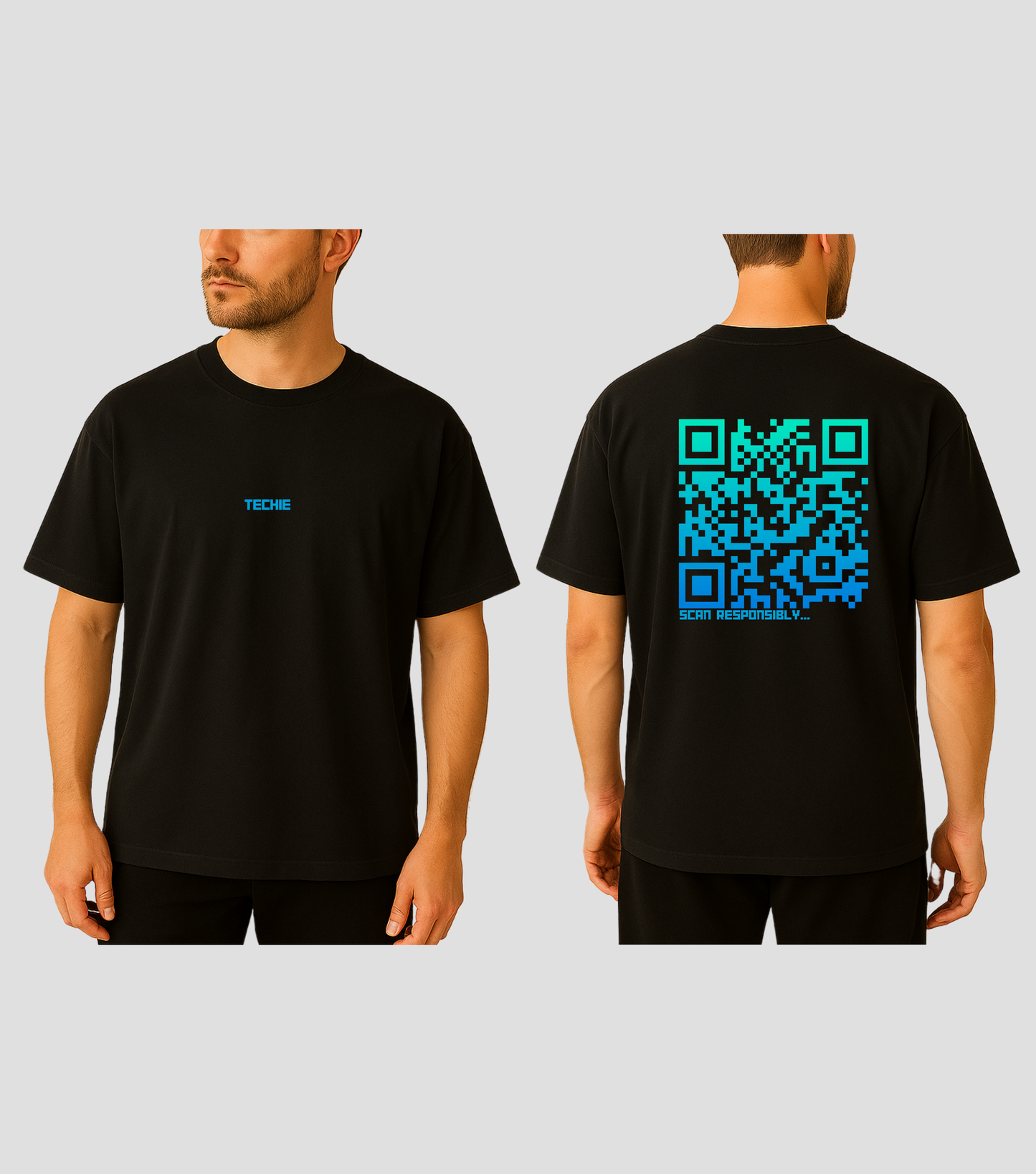 dynamicQR_techie_oversized_Tshirtwith_blue_black