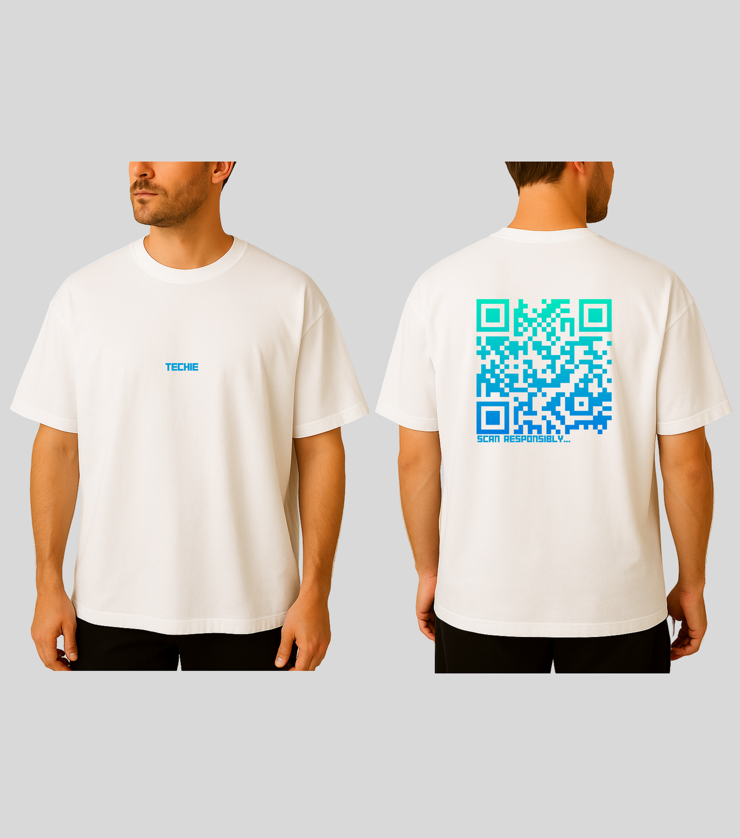 dynamicQR_techie_oversized_Tshirtwith_blue_white