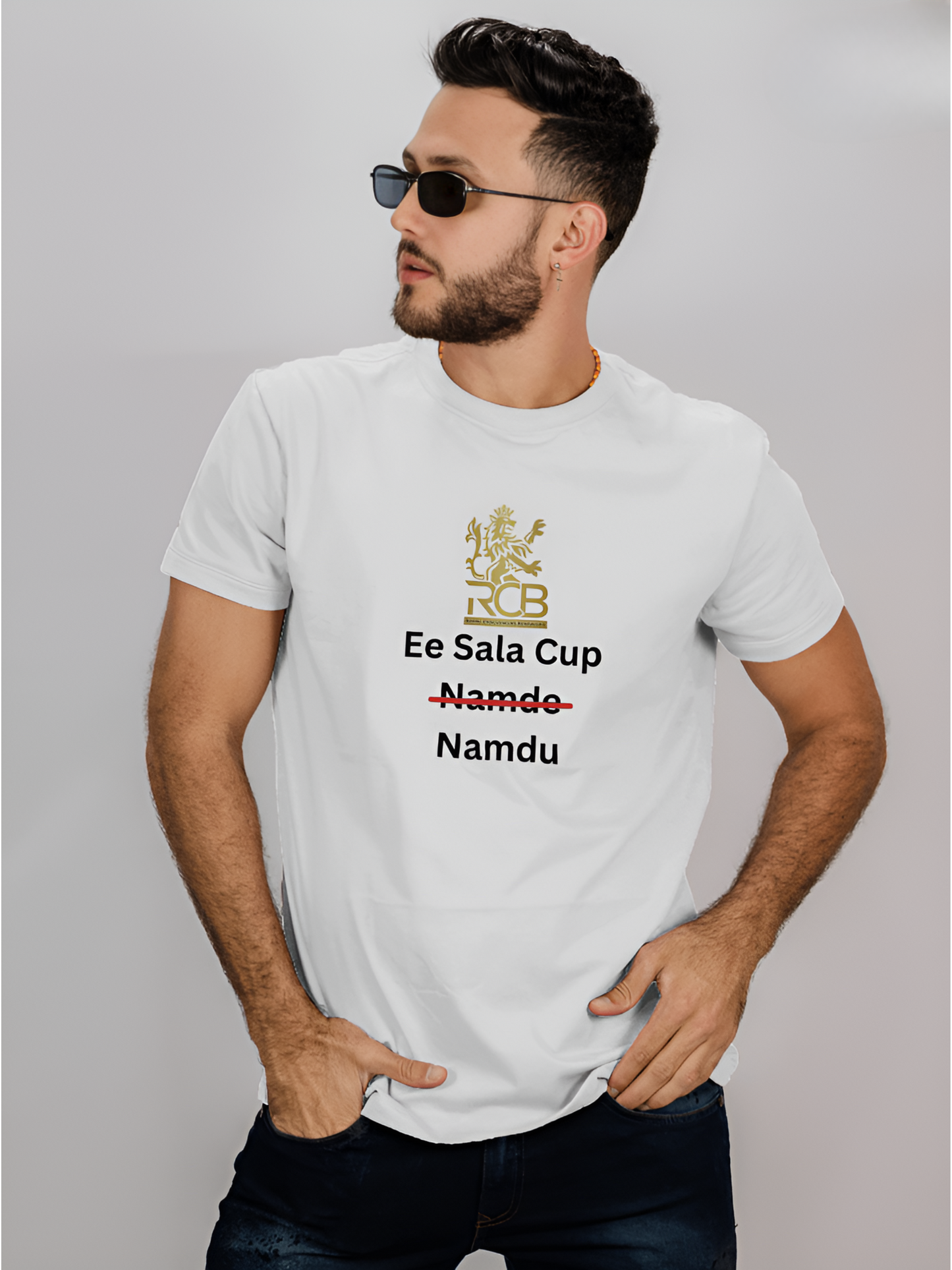 Eh Sala Cup Namde RCB white tshirt