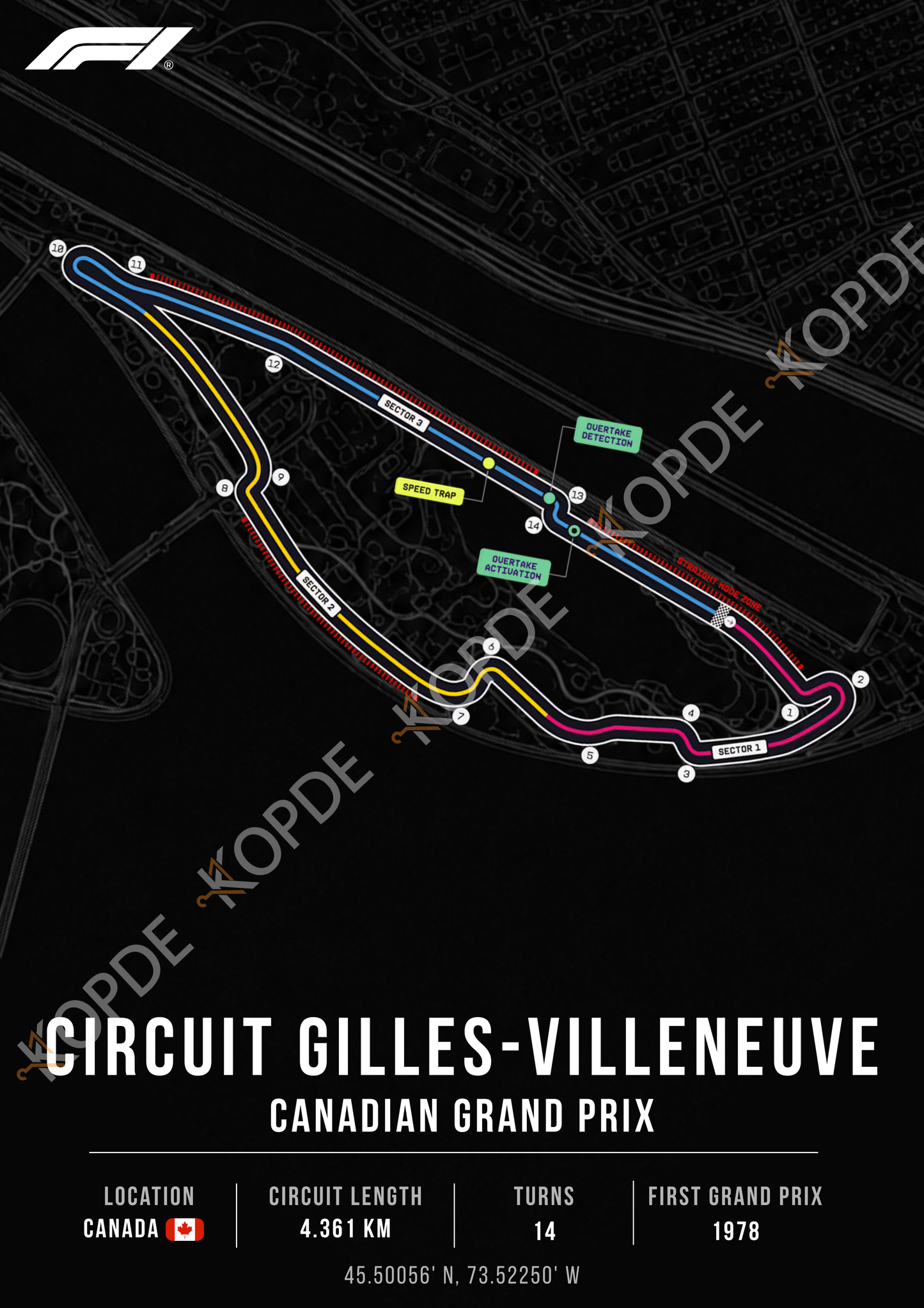 Circuit Gilles Villeneuve - Canada | Portrait & desktop version digital copy + RB racing wallpaper