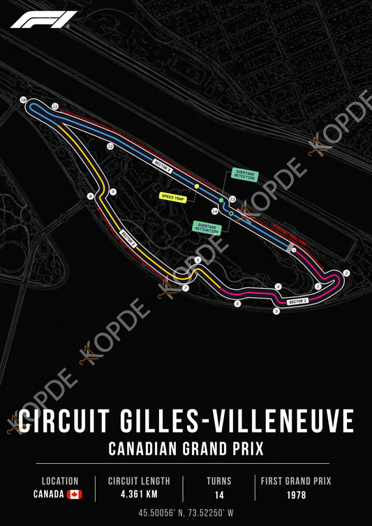 Circuit Gilles Villeneuve - Canada | Portrait & desktop version digital copy + RB racing wallpaper