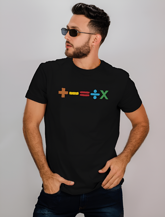 Ed Sheeran tshirt mathematics color symbols black color
