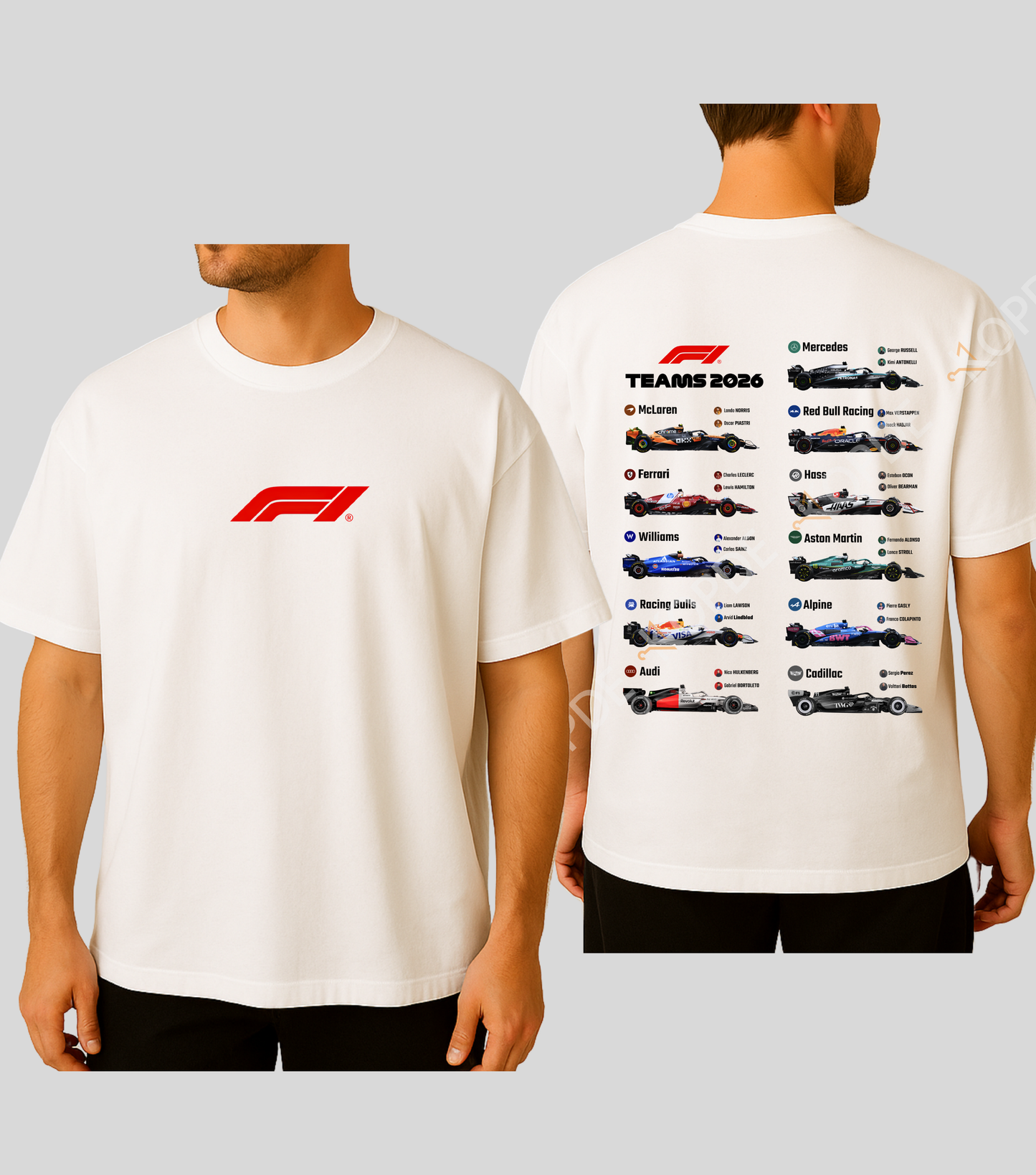 Formula 1 : 2026 Teams T-shirt| 100% Cotton | Unisex