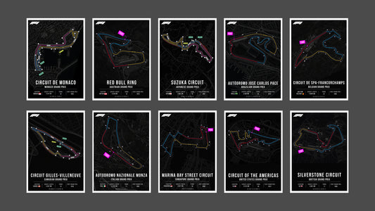 Collect Em All! Iconic F1 Circuits Posters | Portrait & desktop version digital copy + RB racing wallpaper