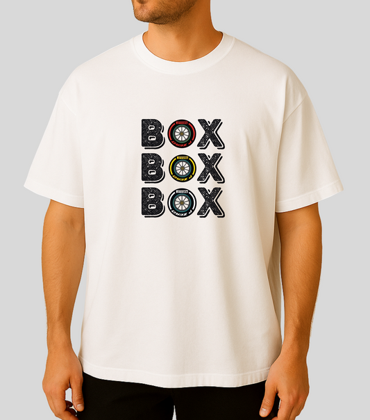 Formula1 Box Box Oversized tshsirt white