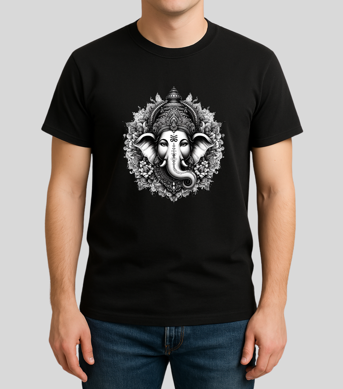 Ganesh Chaturthi | Ganesh Face Graphics T-shirt | 100% Cotton | Unisex