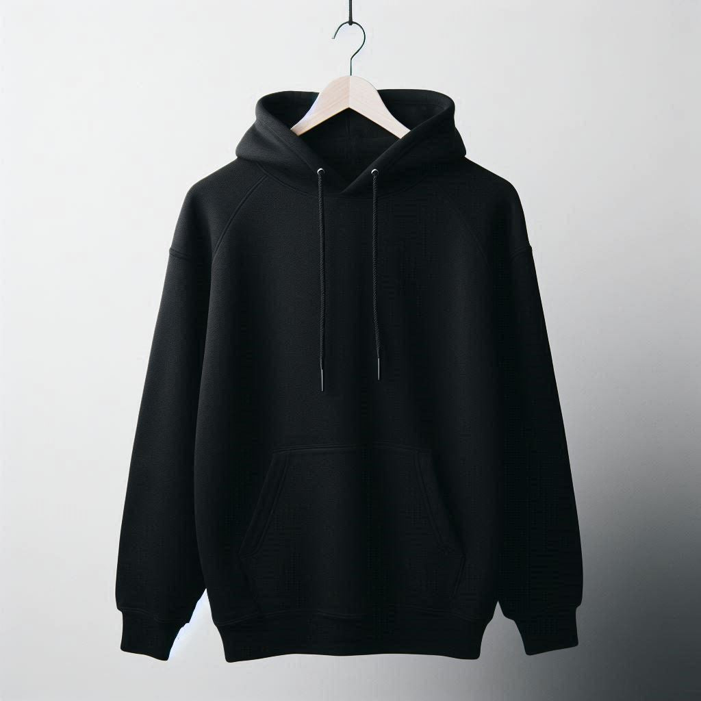 Hoodie : Unisex Oversize Heavy Hoodie Drop Shoulder, black color