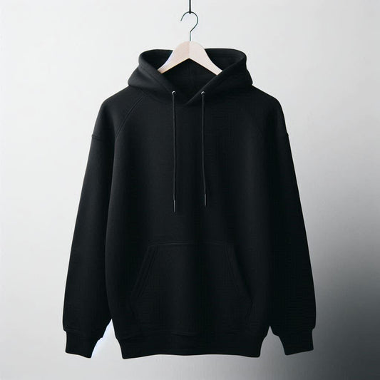 Hoodie : Unisex Oversize Heavy Hoodie Drop Shoulder, black color