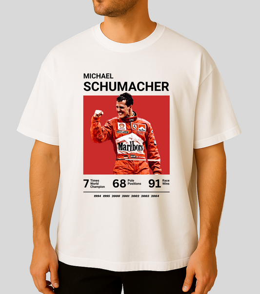 Michael Schumacher stats white oversized