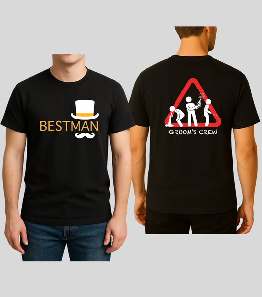 Wedding | Roce : Bestman Crew Tshirt | 100% Cotton | Unisex