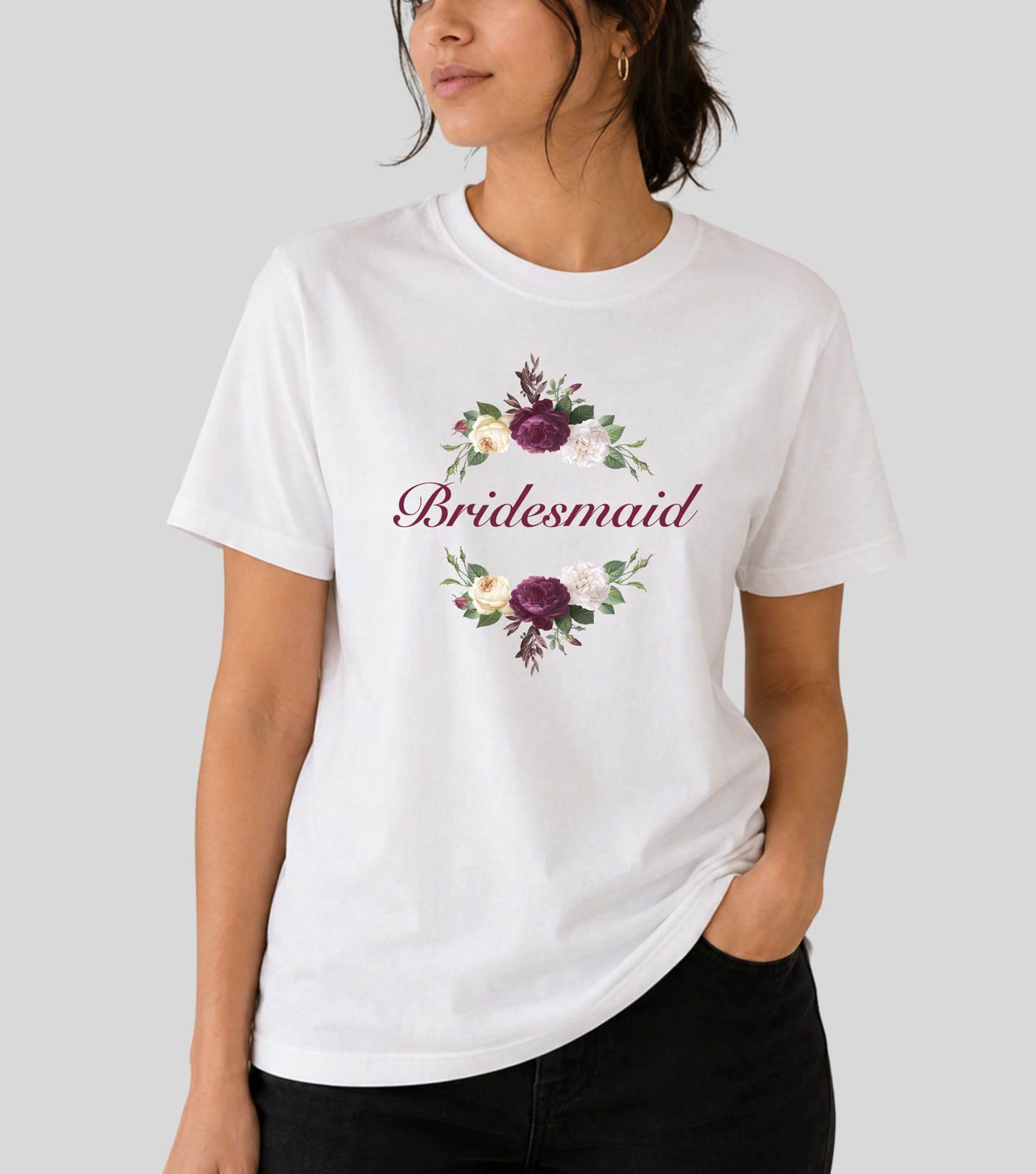 Wedding | Roce : Bridesmaid Flower Tshirt | 100% Cotton | Unisex