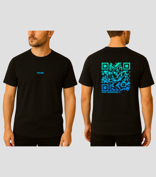 dynamicQR_techieregulart_shirtwith_blue_black
