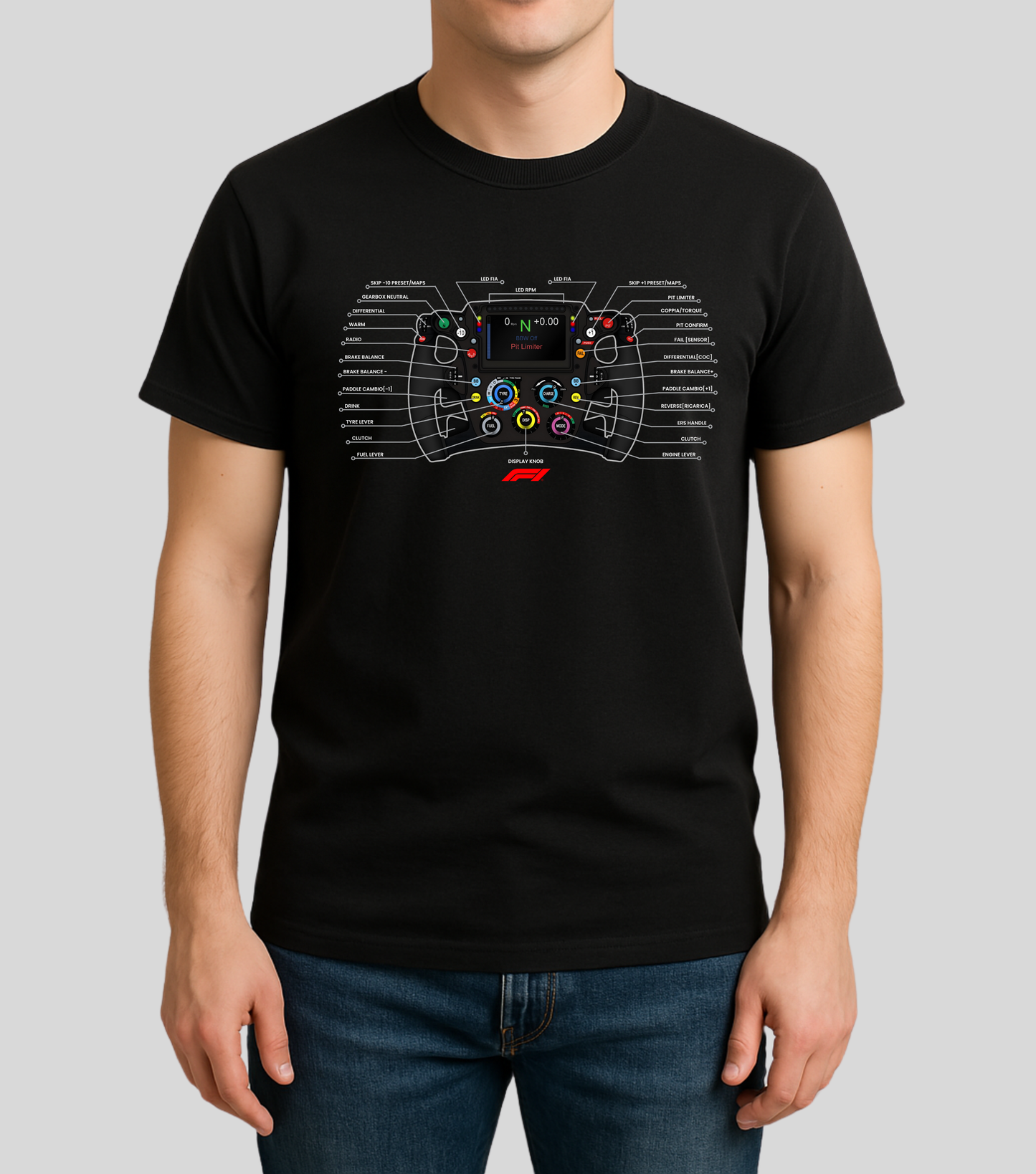 Formula 1 : Steering wheel breakdown | 100% Cotton | Unisex