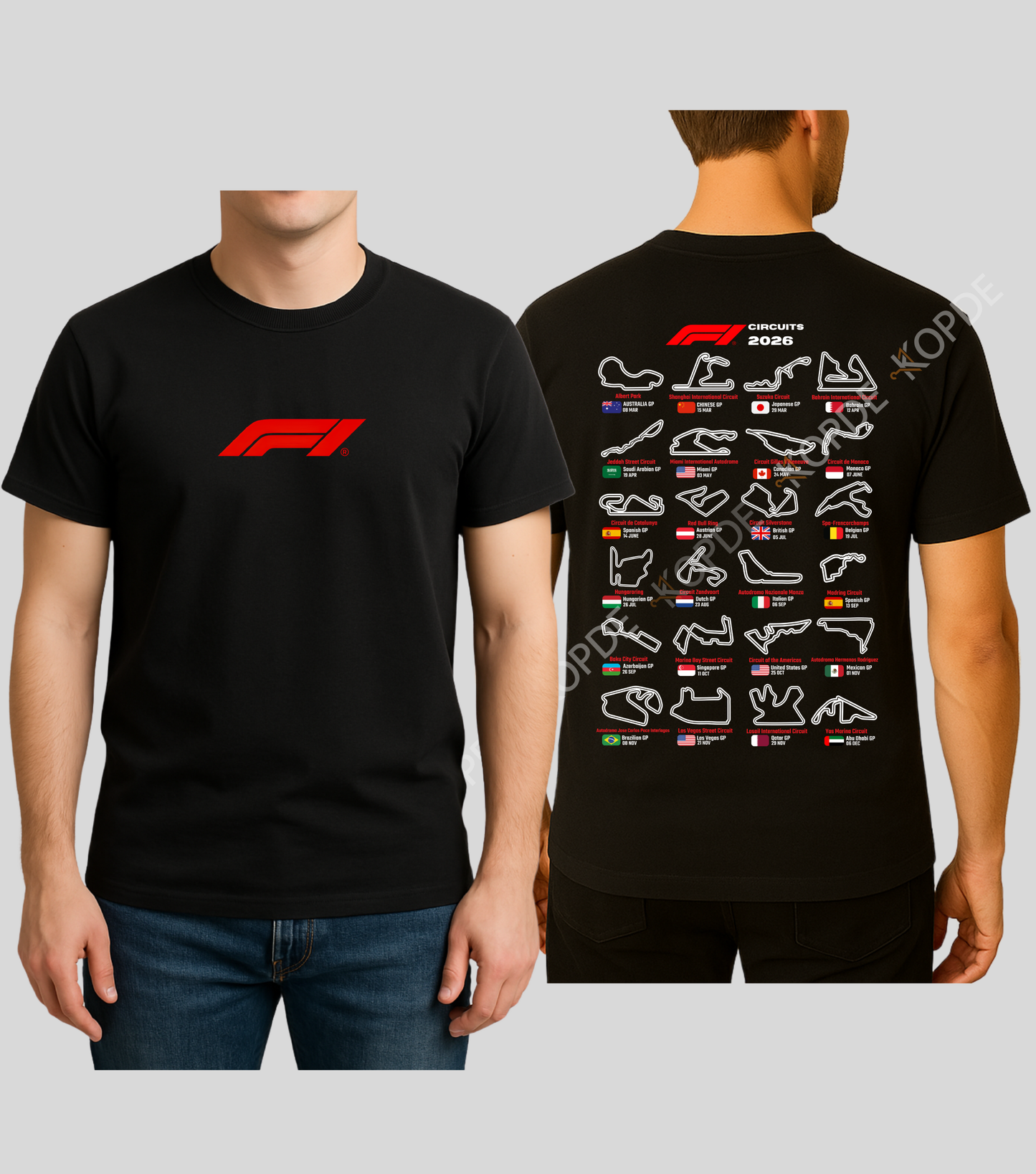 Formula 1 : 2026 Circuits/Tracks Schedule | New Era | 100% Cotton | Unisex