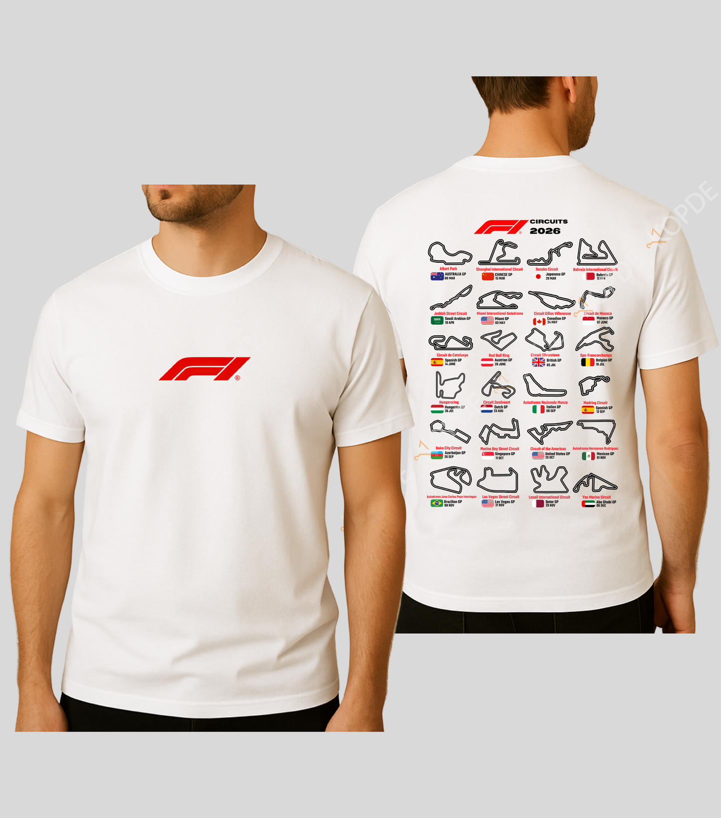 Formula 1 : 2026 Circuits/Tracks Schedule | New Era | 100% Cotton | Unisex