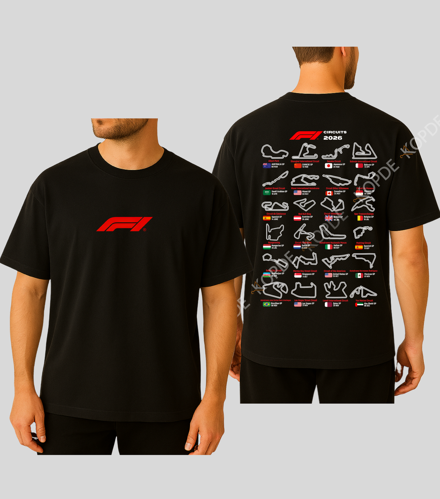 Formula 1 : 2026 Circuits/Tracks Schedule | New Era | 100% Cotton | Unisex