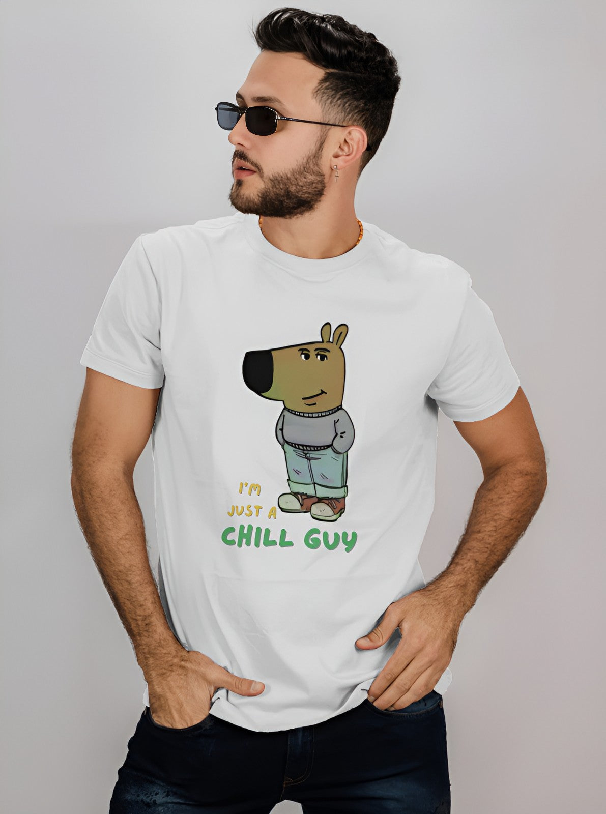 i am just a Chill guy tshirt, white color