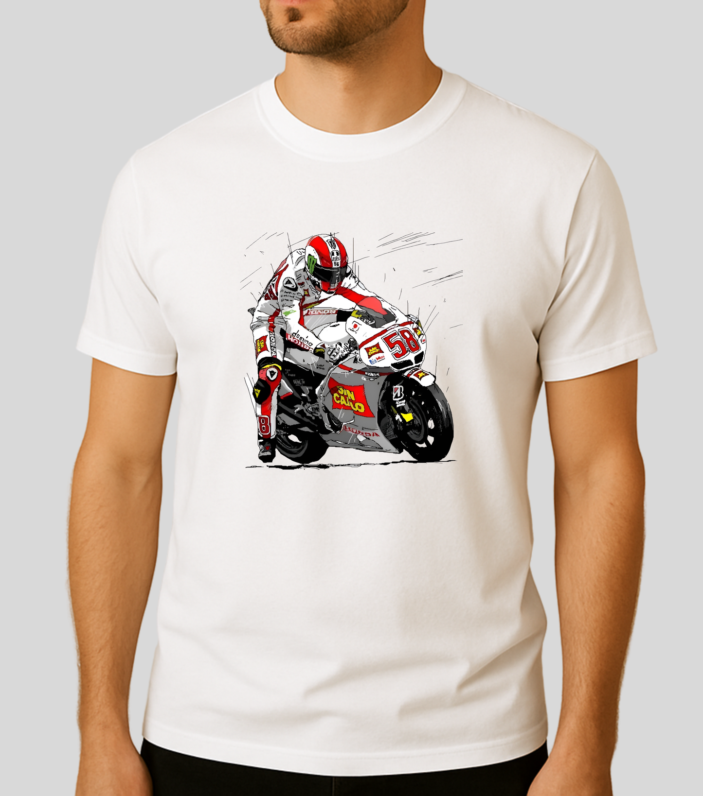 MotoGP :  Marco Simoncelli Super SIC 58 | 100% Cotton | Unisex